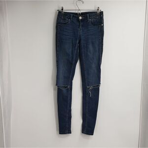 BLUE FAITH women's junior 1 blue skinny destroyed jeans